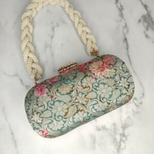 Green printed handbag