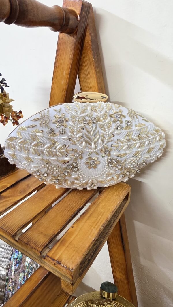 Silver Oval Clutch