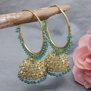 Blue Hoop Earrings