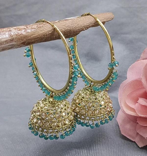 Blue Hoop Earrings